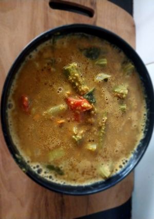 A picture of Horse gram Sambhar.