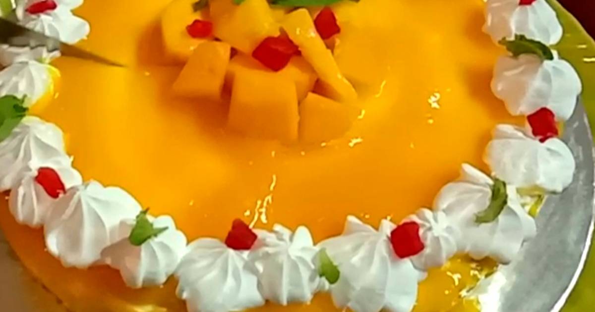 मैंगो केक रेसिपी | एगलेस मैंगो केक | आम का केक मैंगो स्पंज केक | मैन्गो केक  | mango sponge cake in hindi.