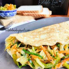 A picture of Stuffed vegetable Omlette.