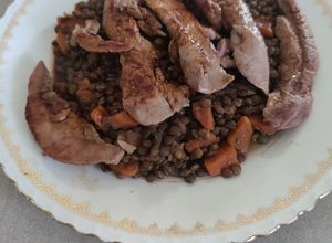 Une photo de Aiguillettes de Canard et Lentilles