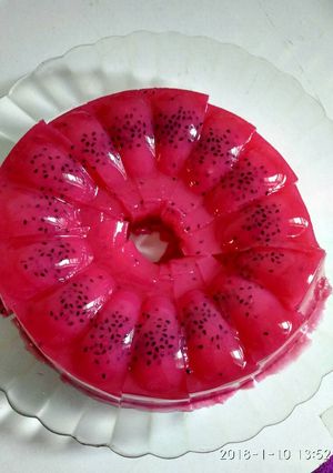 Foto resep Puding buah naga