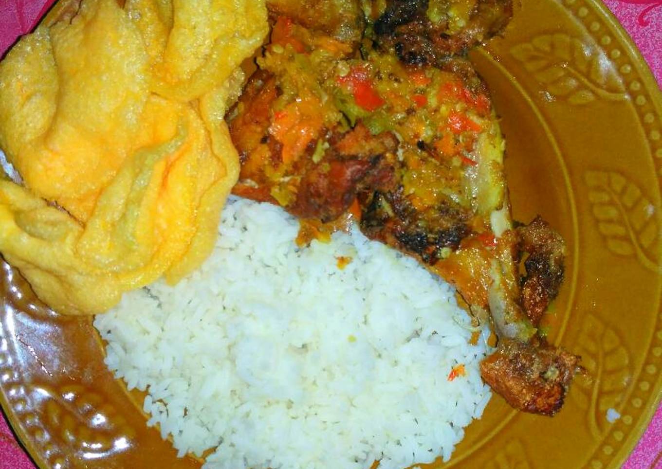 Ayam geprek sambal mentah