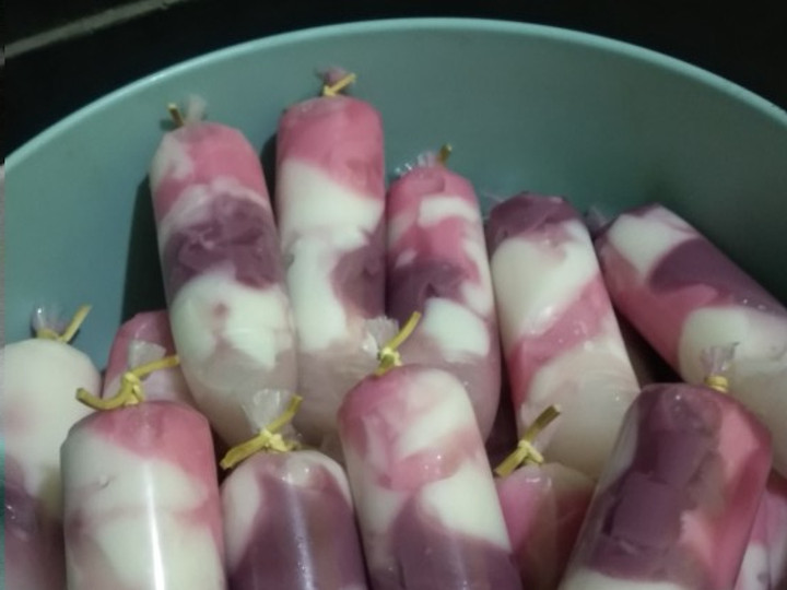 Cara Gampang Membuat Es lilin susu jelly kelapa, Enak
