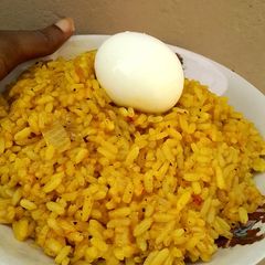 A picture of Turmeric Palm Oil Rice.
