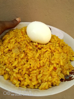 A picture of Turmeric Palm Oil Rice.