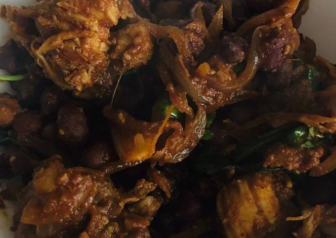 Easiest Way to Prepare Homemade Black channa chicken roast