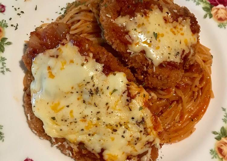 Chicken parmigiana spaghetti