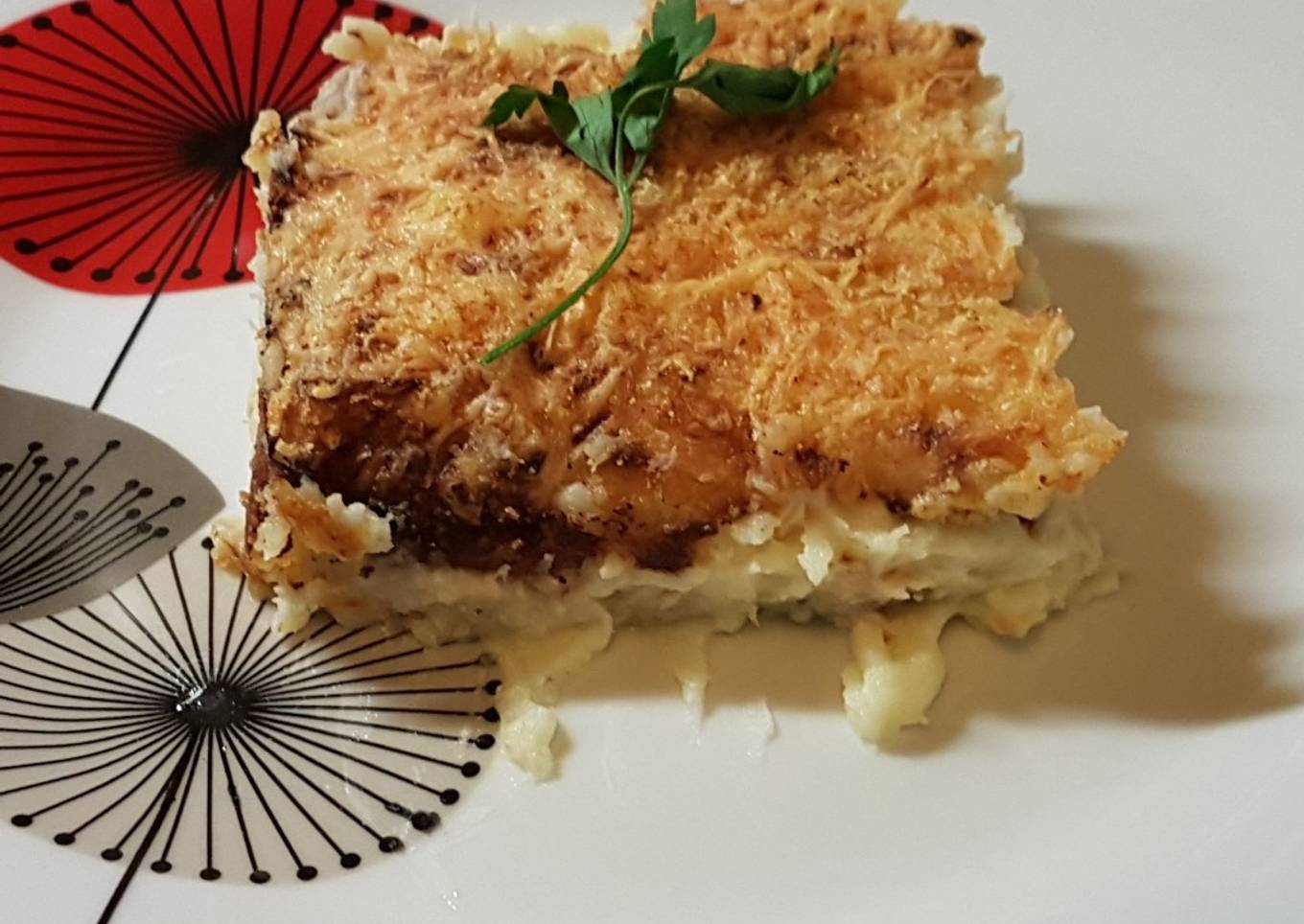 Hachis Parmentier de pollo confitado