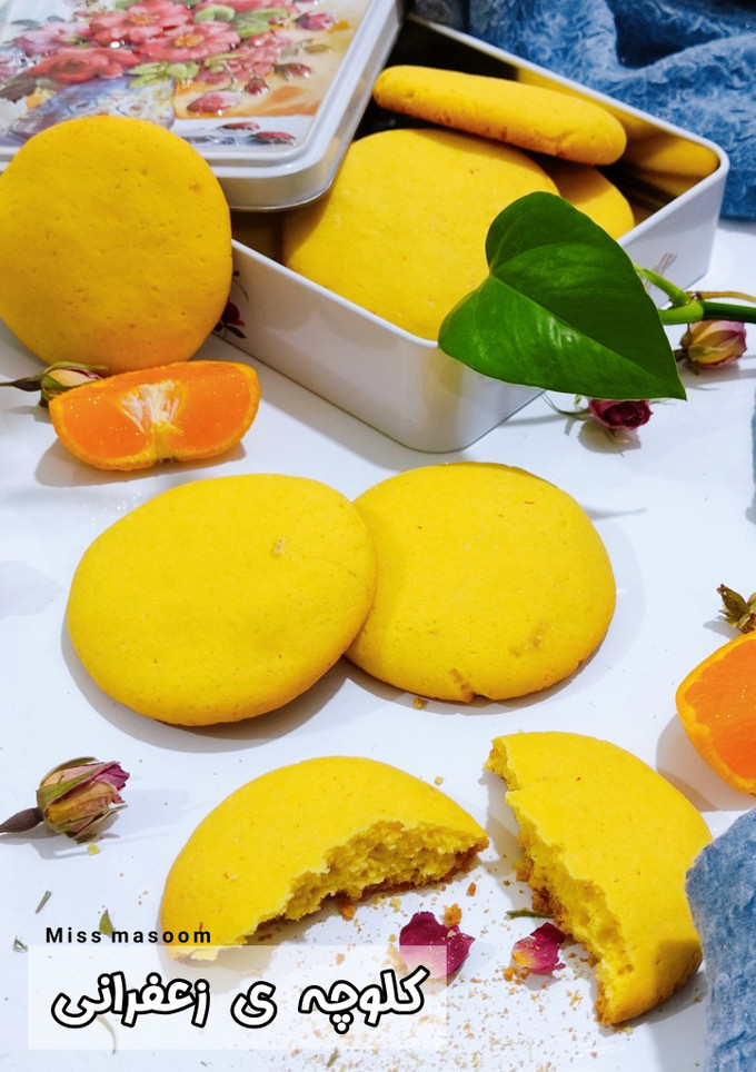 عکسی از دستور کلوچه زعفرانی