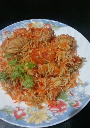 A picture of Sindhi chicken biryani.