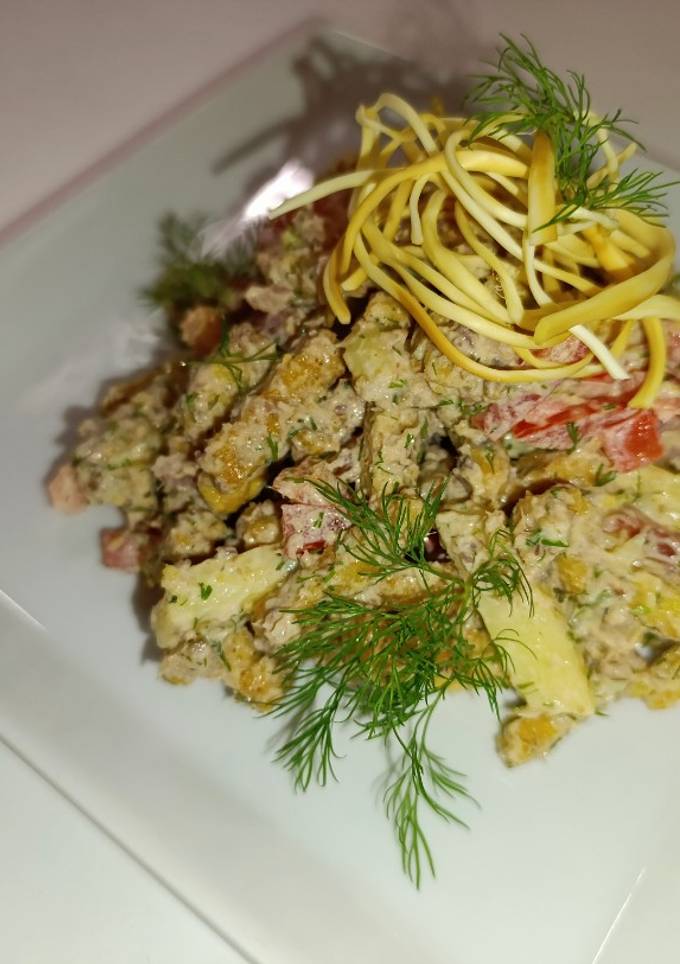 Салат з сиром косичка🤤