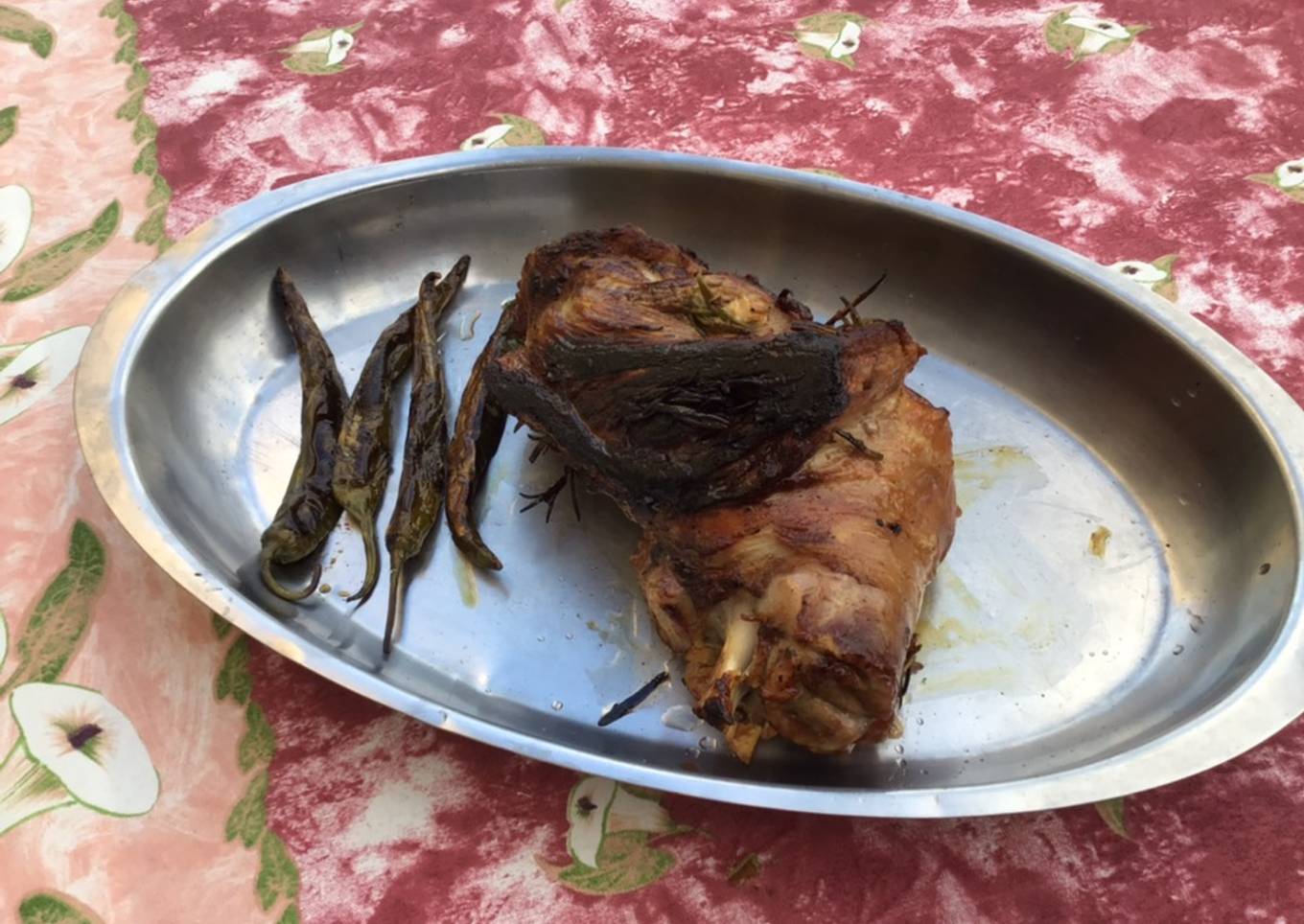 Épaule d'agneau à l'ail et romarin et ses piments verts (recette plancha)