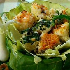 Double decker spinach carrot dhokla A picture of Double decker spinach carrot dhokla.