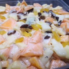A picture of Cream fruits chaat.