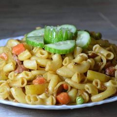 A picture of Mix Vegetable Chucken Franks Pasta 😋.