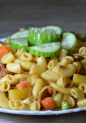 A picture of Mix Vegetable Chucken Franks Pasta 😋.