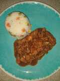Fajitas de pollo en salsa bbq
