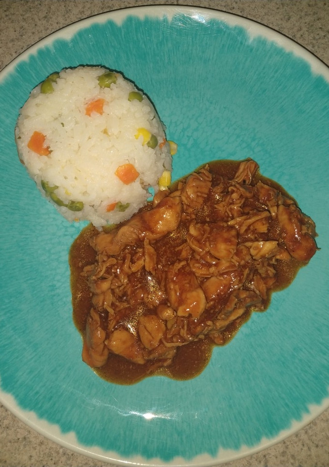Una foto de Fajitas de pollo en salsa bbq
