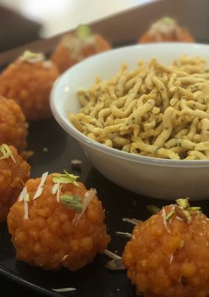 A picture of Bhavnagri Sev Gathiya.