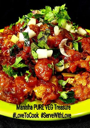 A picture of Schezwan Gobhi Manchurian.