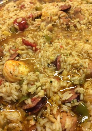 A picture of Jambalaya with a twist.