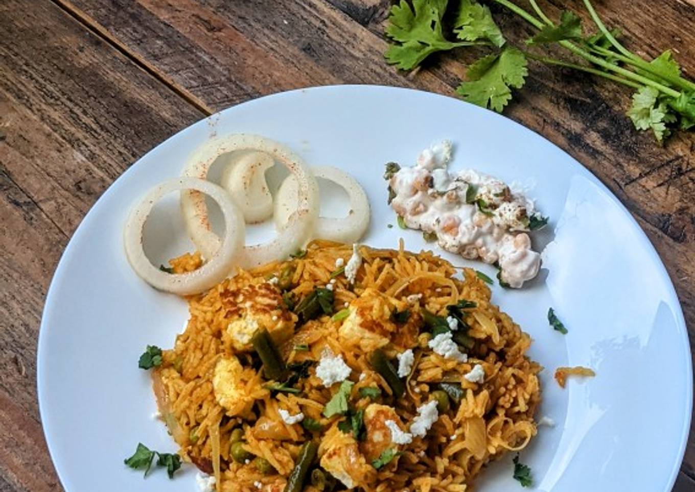 Green Beans and Paneer Pulav