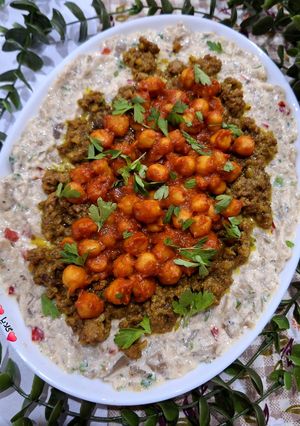عکسی از دستور مزه نخود بادمجان😋