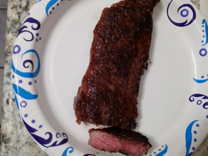 Easy Way Prepare Recipe Easy to cook reverse seared medium rare NY strip steak that is Really Delicious, Really Delicious}
