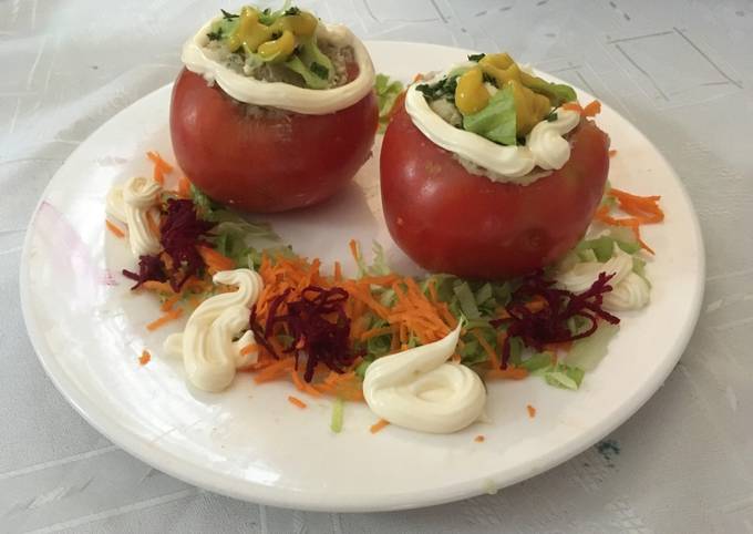 Tomates rellenos Receta de Gladys Araújo- Cookpad