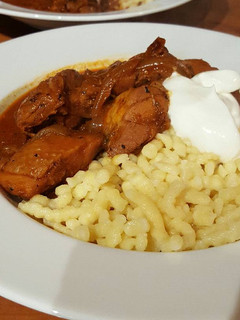 A picture of Chicken Paprikash.