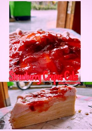 Foto resep Strawberry French Crepes Cake