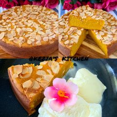 A picture of Bingka Almond Labu Kuning (Butternut Squash Pie).