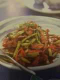 Stir-Fried pork and long beans with red curry paste