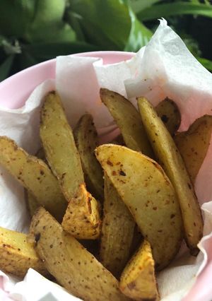Foto resep Fried potato wedges