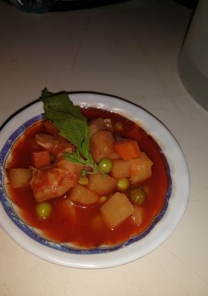 Una foto de Caldo de Camarón