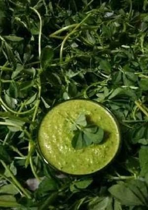 A picture of Fenugreek leaves chutney.