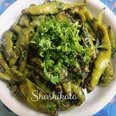 A picture of Green chilli sabji.