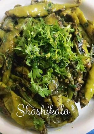A picture of Green chilli sabji.