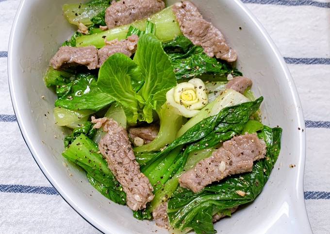 Cải thìa xào thịt bò hình đại diện món