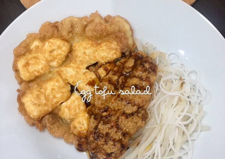 Egg tofu salad with bean sprout & rice noodles