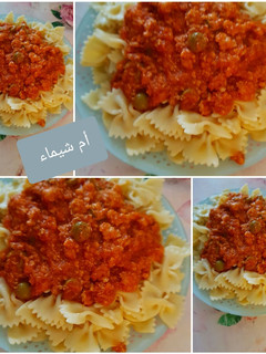 صورة لوصفة معكرونة بصلصة الطماطم والتونة 😋😋