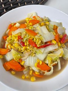 Foto resep Tumis sawi putih wortel jagung