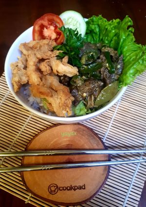 Foto resep Paru hijau & jamur crispy RiceBowl
