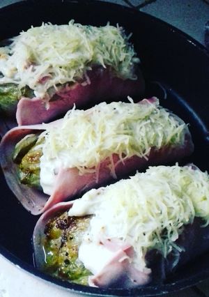 Une photo de Endives braisées Gratin Jambon Bechamel