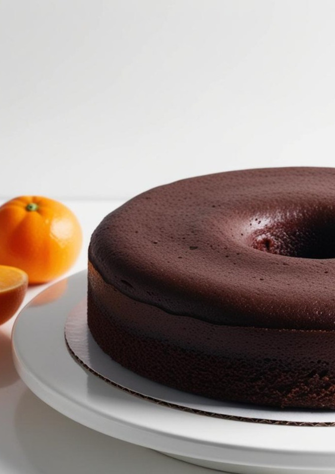 Una foto de Bizcocho de chocolate y mandarina