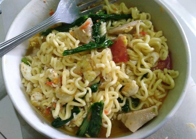 Langkah Mudah untuk Menyiapkan Mie tek tek kuah indomie, Lezat