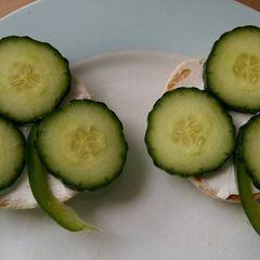 A picture of St Patricks Day Shamrock Toasted Muffins, GF DF EF SF NF.