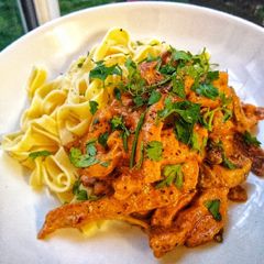 A picture of Succulent Pork Stroganoff With Tagliatelle.