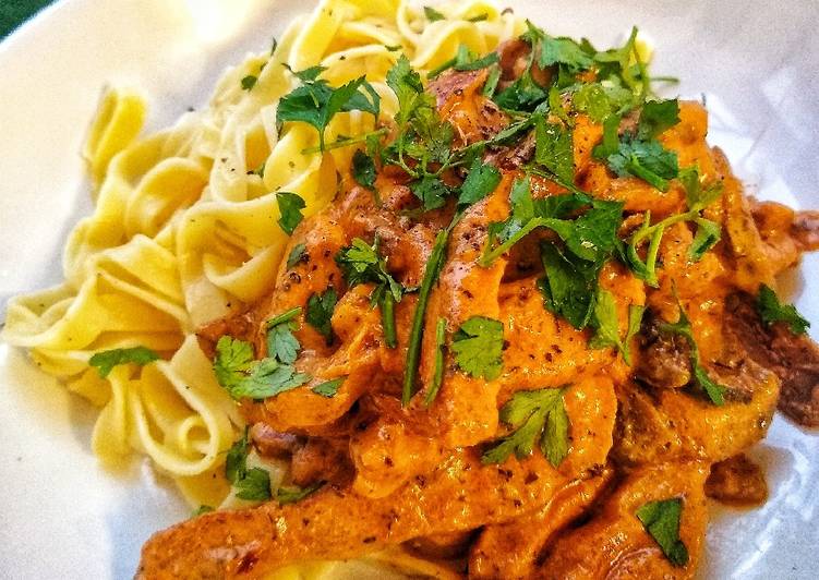 Recipe of Award-winning Succulent Pork Stroganoff With Tagliatelle