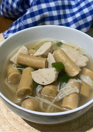 Foto resep Jamur Enoki kuah baso